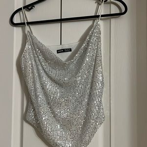COPY - Beautiful, sequin camisole silver